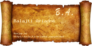 Balajti Ariadné névjegykártya